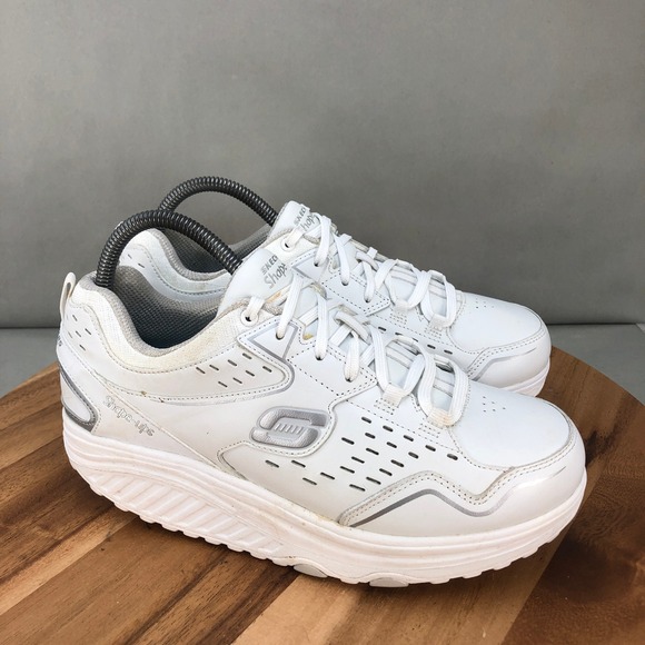 Athletic Shoes Skechers Shape-ups Walking Shoes Skechers Shape Ups Walking  Shoes Womens White Leather Cushioned